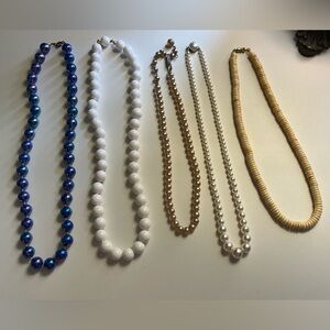 Vintage Necklaces Beaded Jewelry Lot of 5